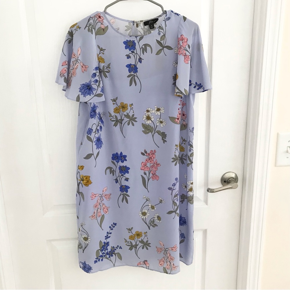 ✴️J. Crew Silk Floral Flutter Sleeve Dress, SzS, NWT